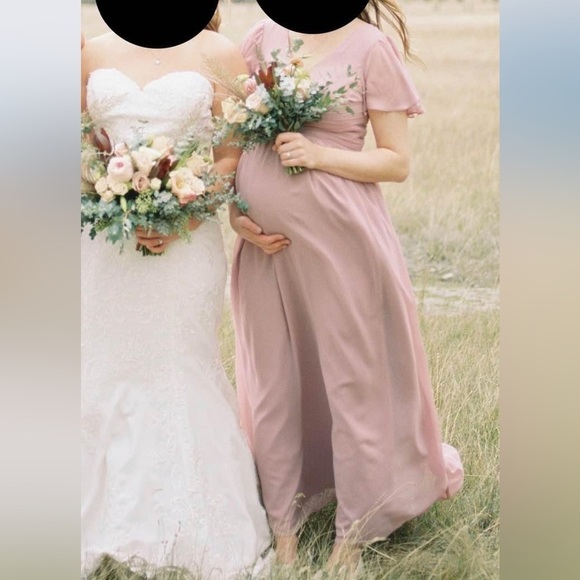 Azazie Verna Maternity Bridesmaid Dress Dusty Rose - Picture 2 of 6